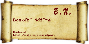 Boskó Nóra névjegykártya
