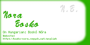 nora bosko business card